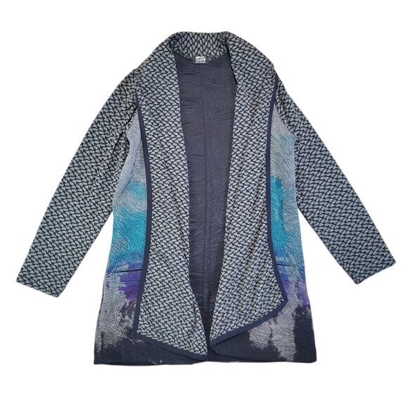 Art of Cloth Casual Professional Art to Wear Geometric Long Line Cardigan - M - Picture 7 of 8